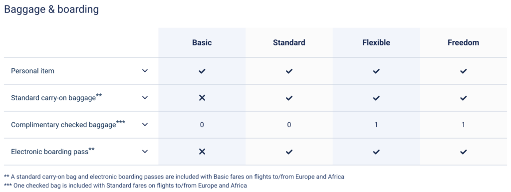 porter basic economy restrictions