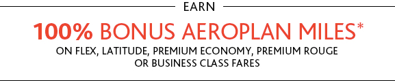 100% bonus Aeroplan miles