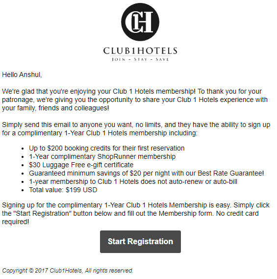 Club1 Hotels free membership