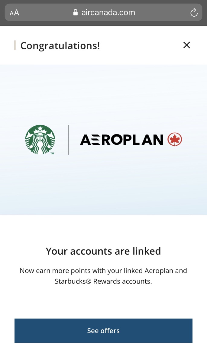 Aeroplan Starbucks partnership