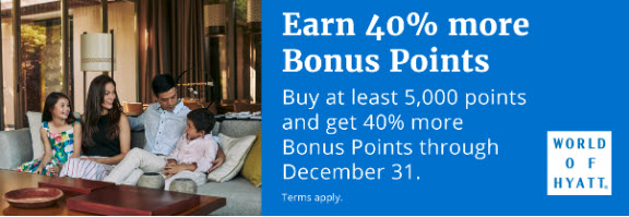 Hyatt 40% bonus