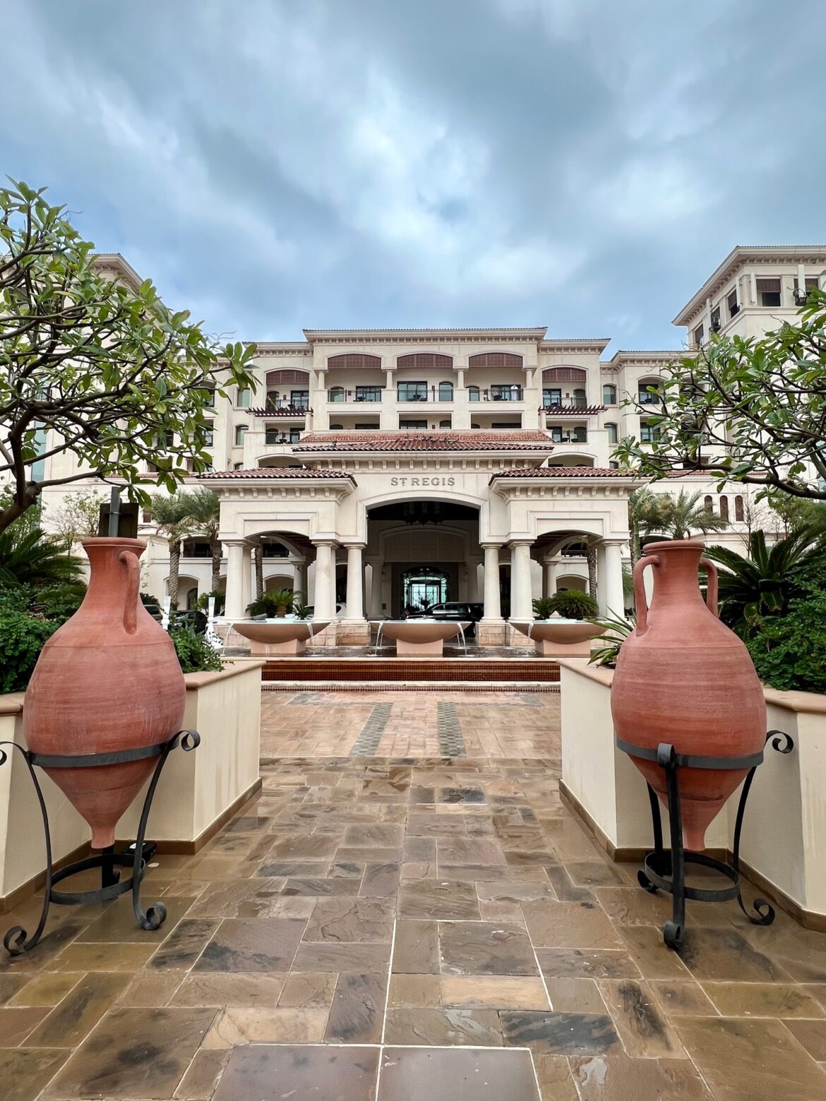 a large vases in front of a building
