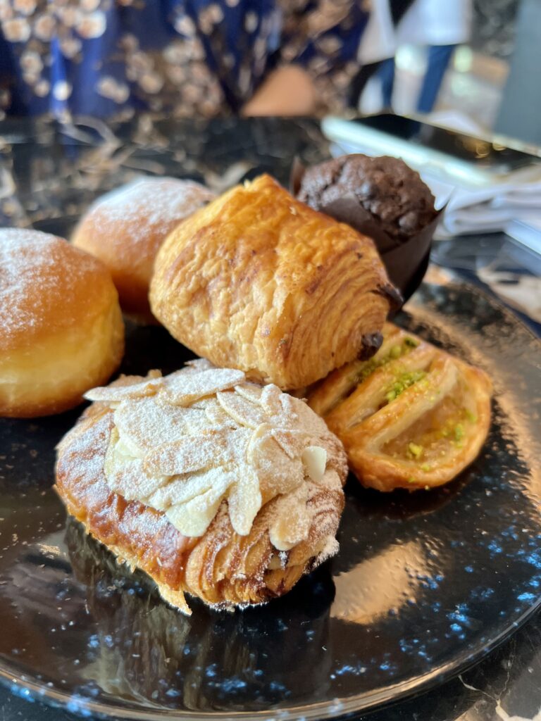 a plate of pastries