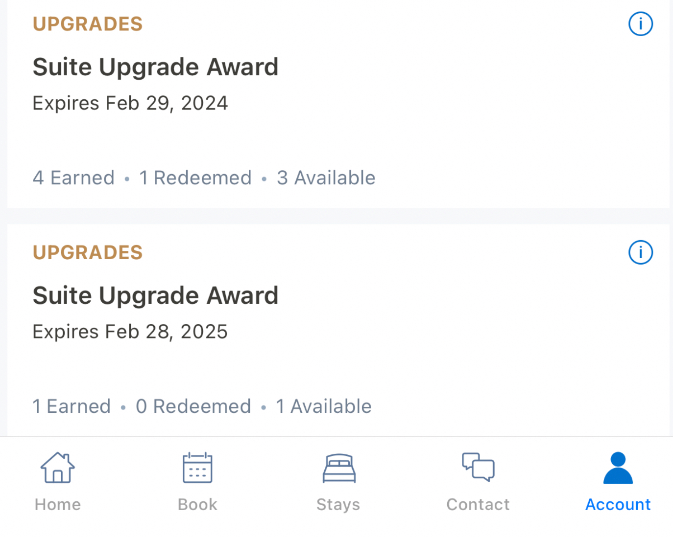These properties are ineligible for Hyatt Suite Upgrade Award Points