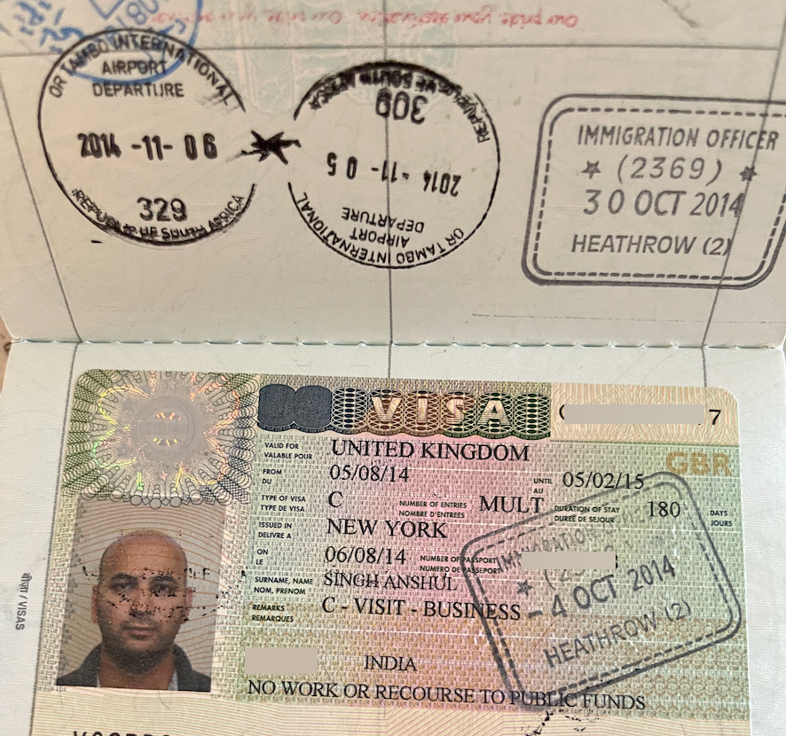 Visa on Indian passport