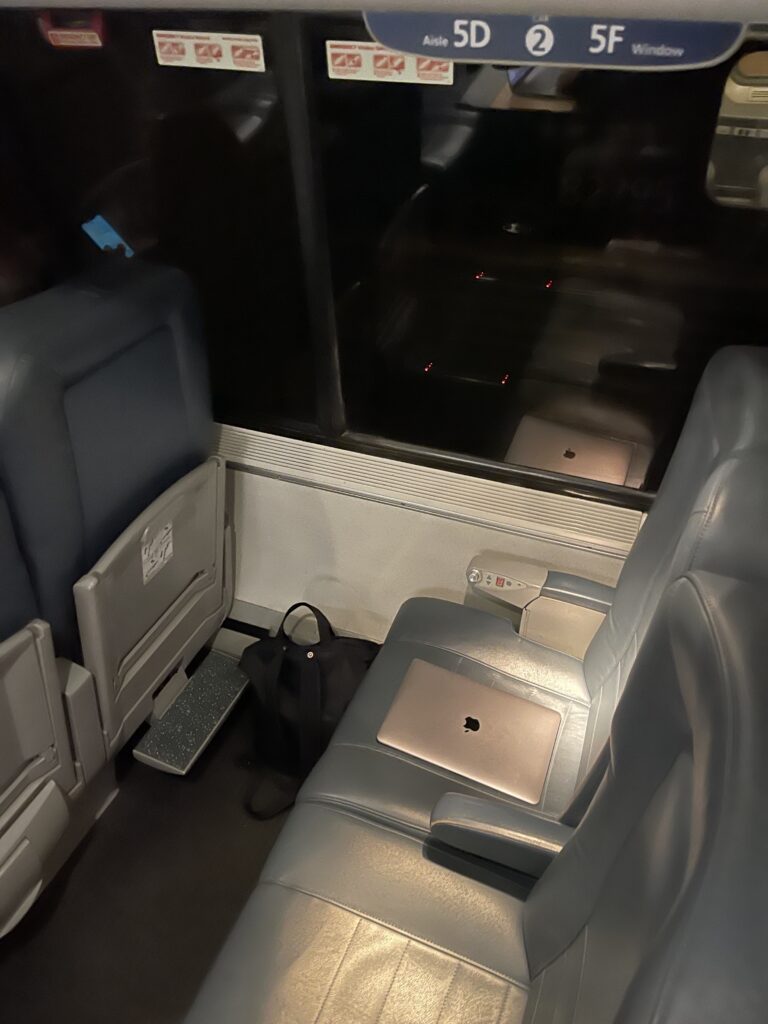 a seat in a bus