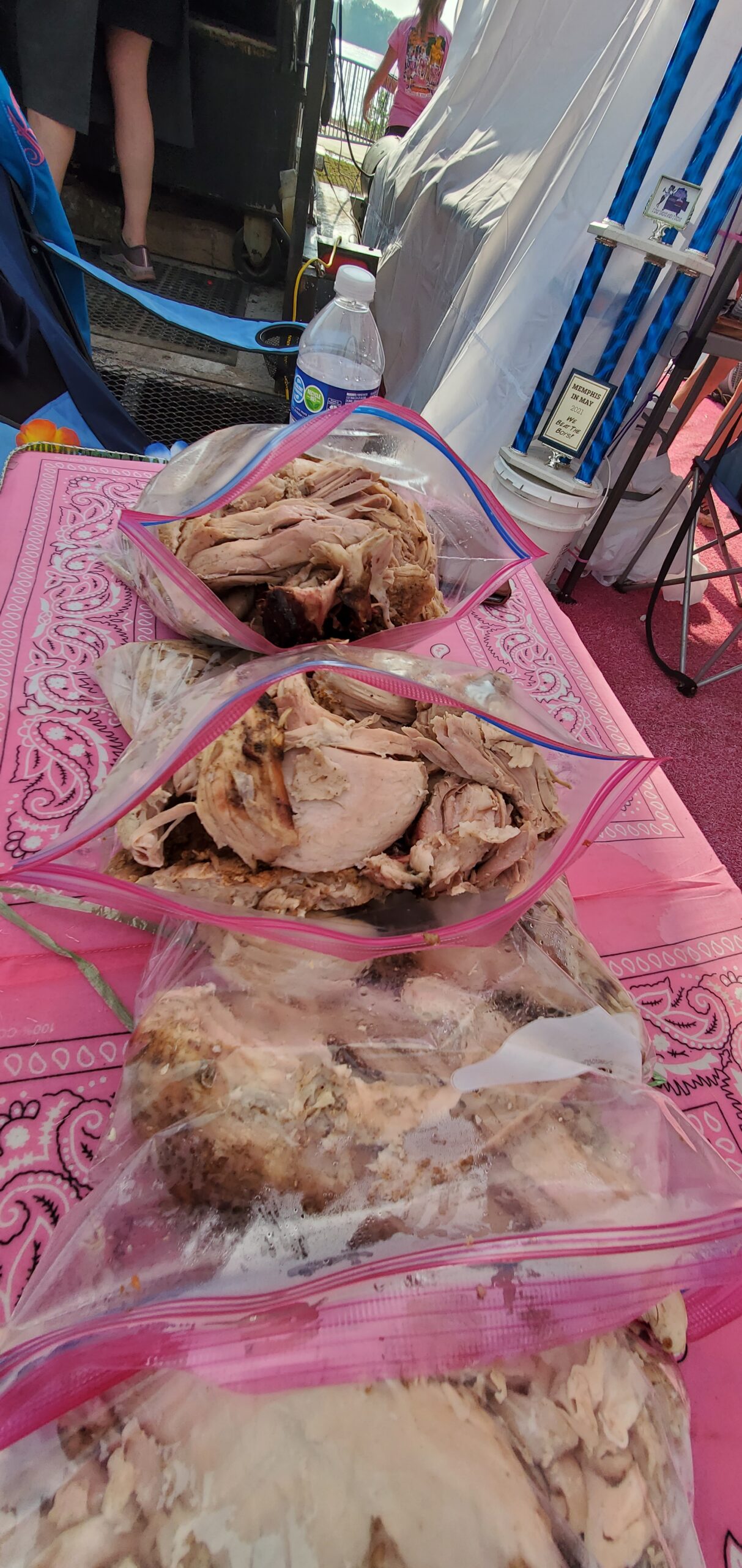 a group of bags of meat on a table