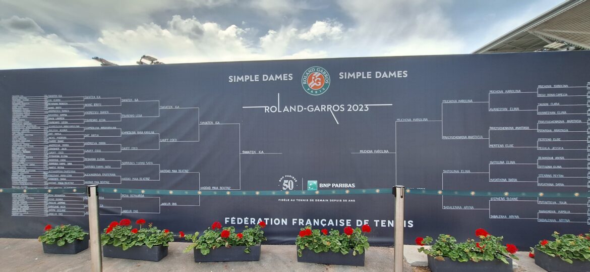 a large sign with flowers in it