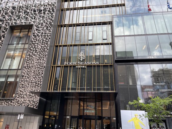 a building with glass windows