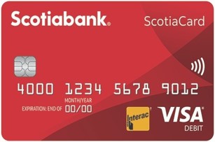a red credit card with white text