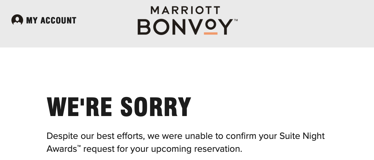 Marriott Bonvoy SNA Failure