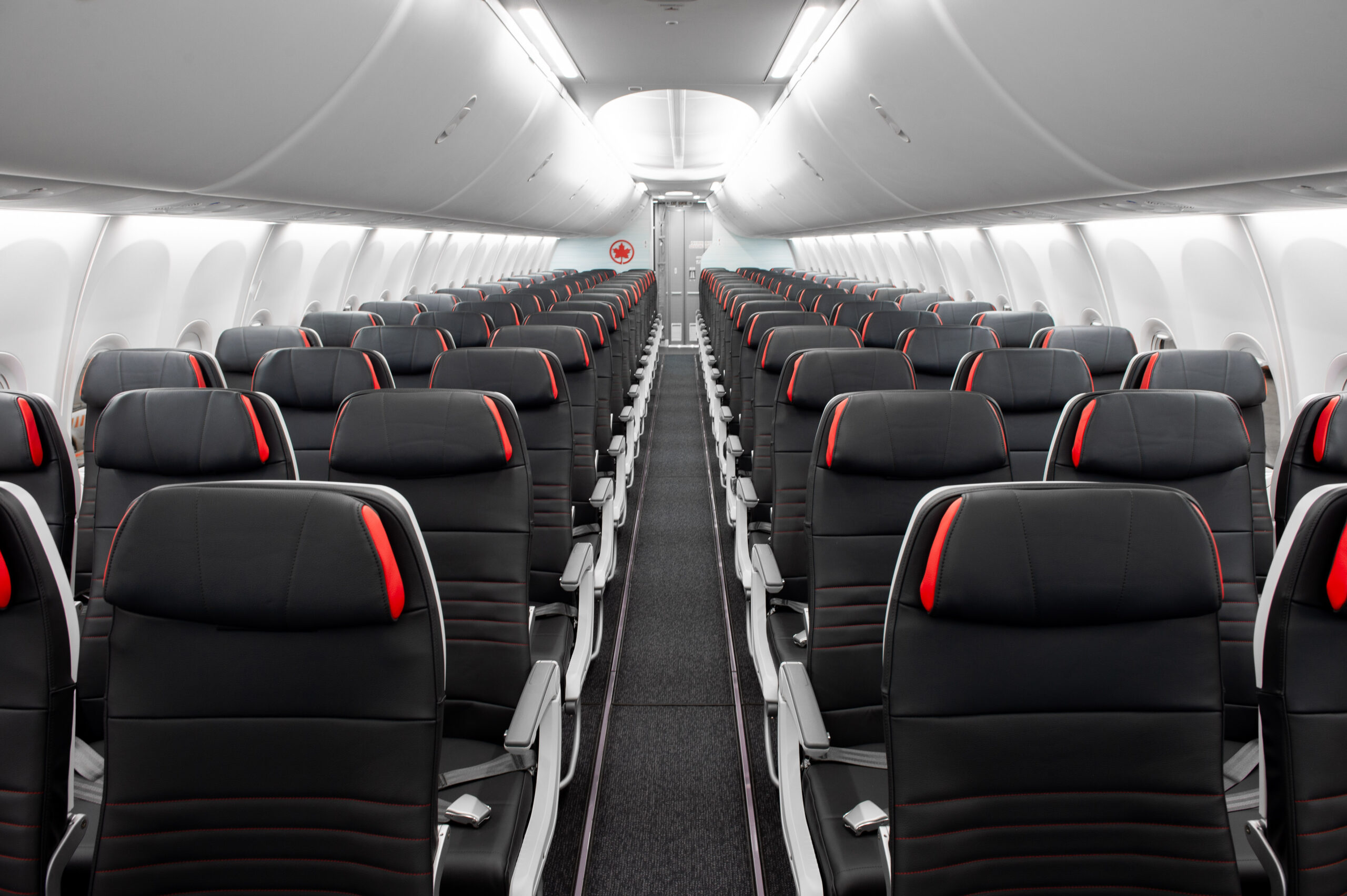 rows of seats in an airplane