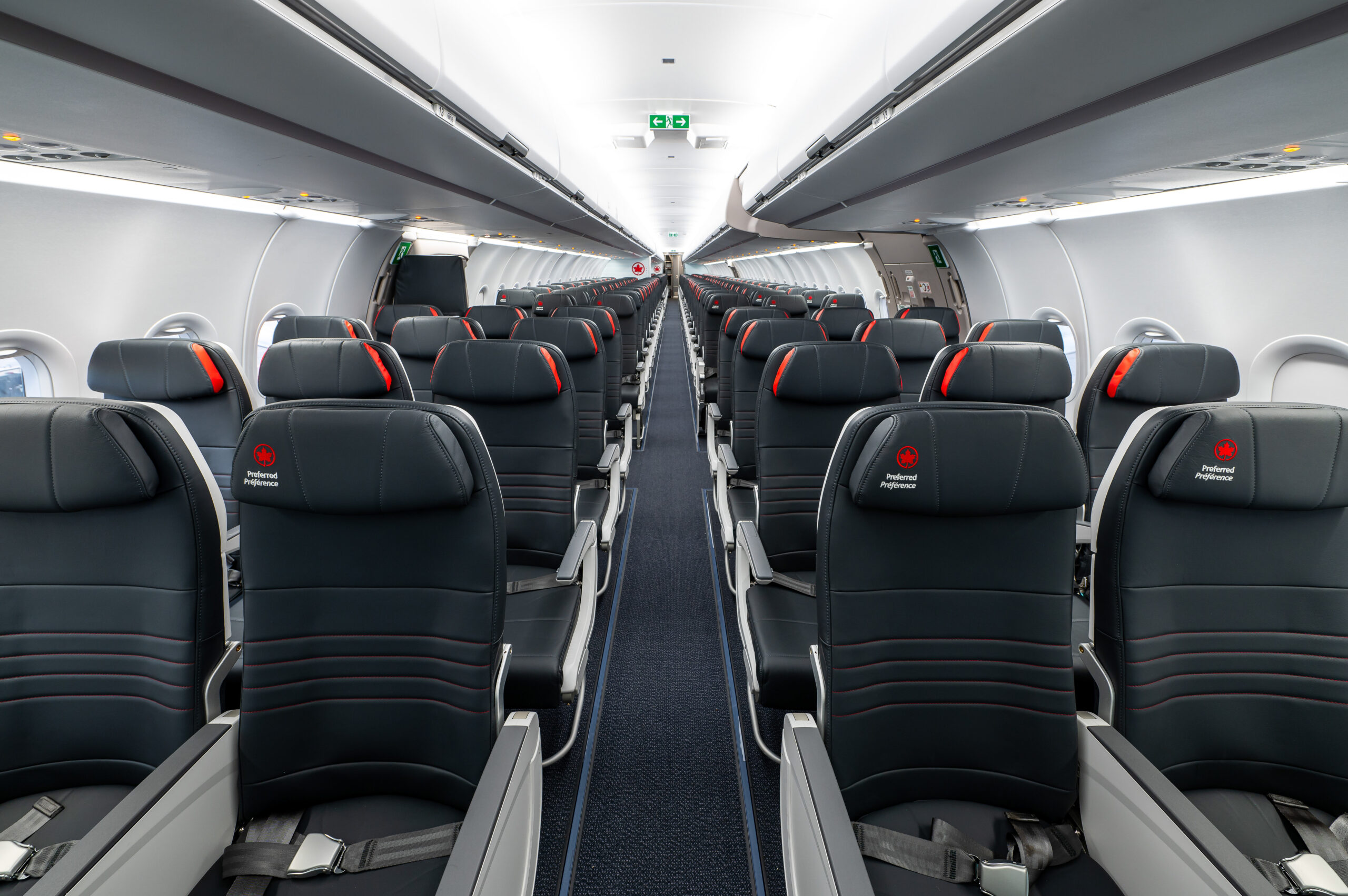 rows of seats in an airplane