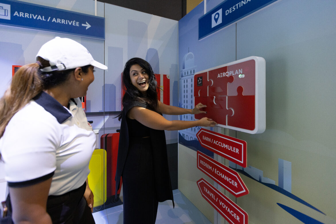 a woman touching a puzzle piece