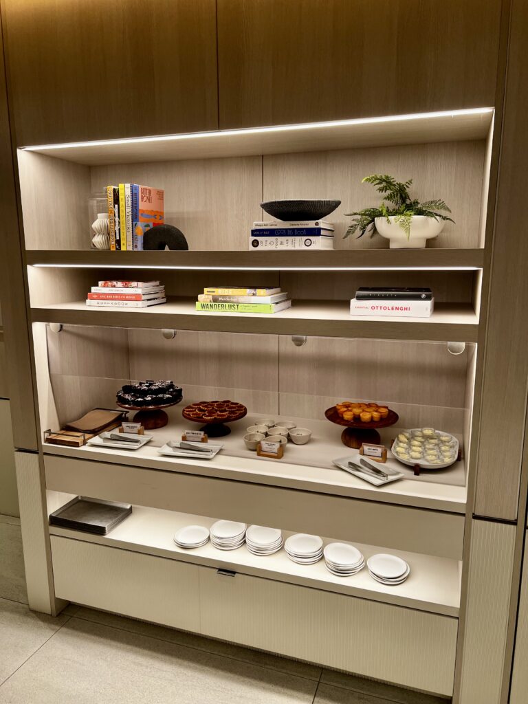 shelves with plates and plates on it