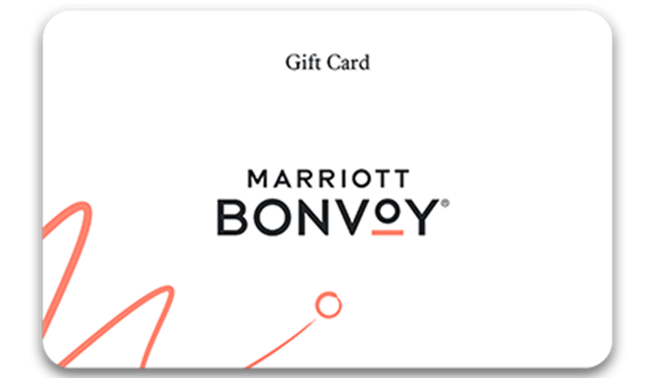 a gift card with text and a red line