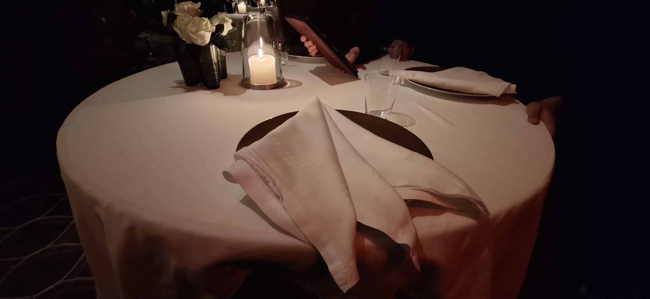 a table with a napkin on it