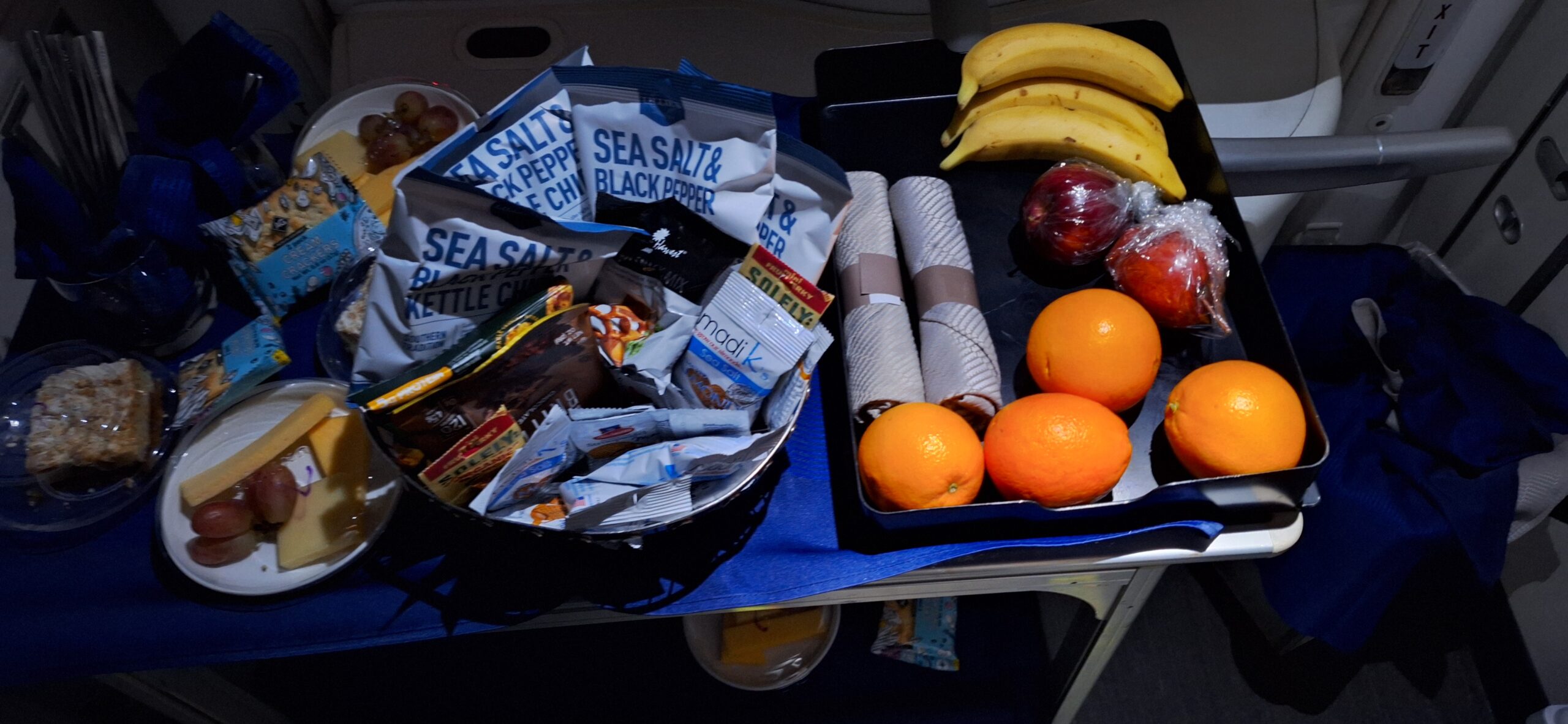 a tray of food and a bowl of food