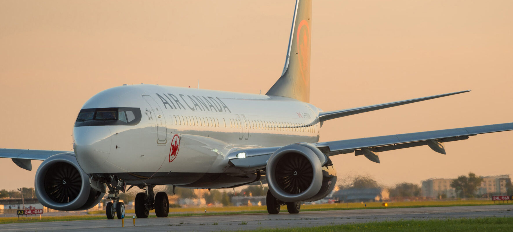 a plane on the runway
