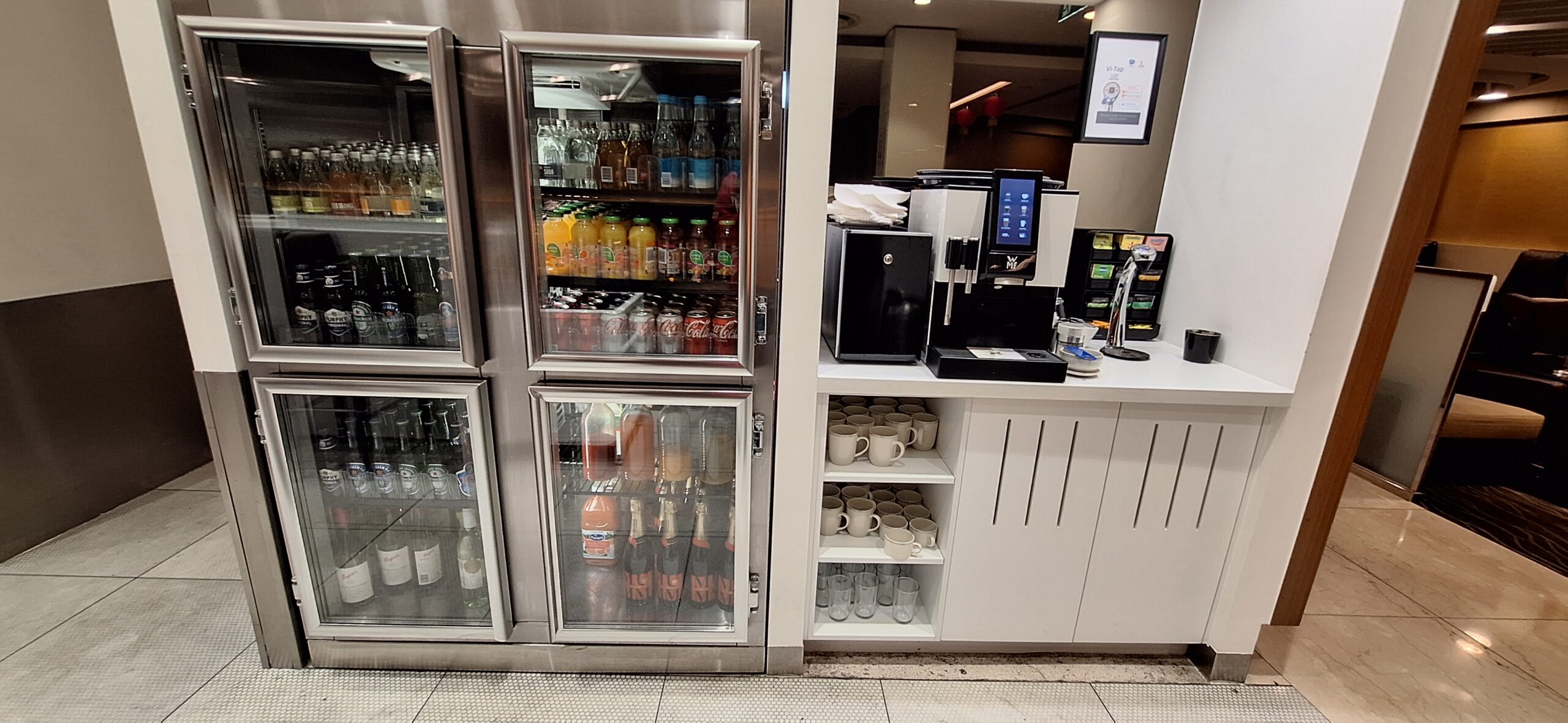 a refrigerated beverage fridge