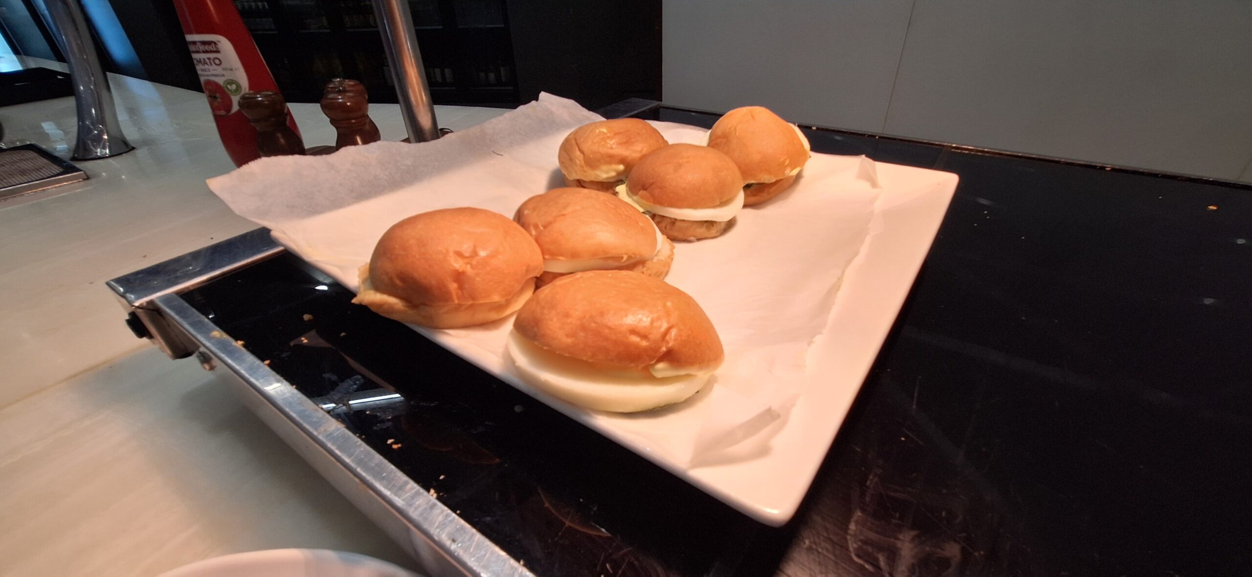 a plate of sandwiches on a table