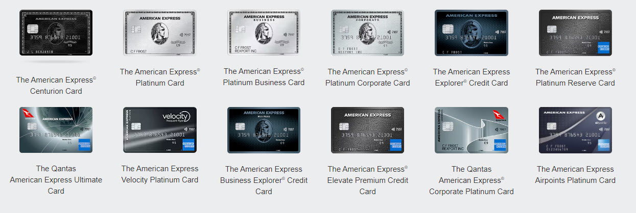 a group of credit cards