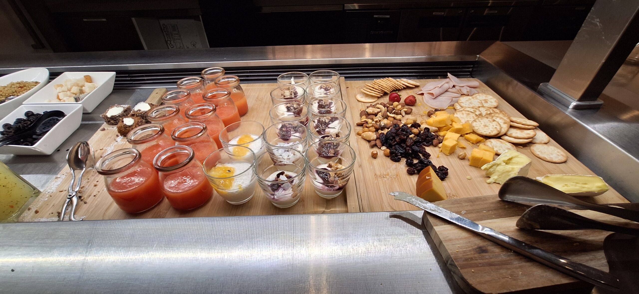 a table with food and glasses on it