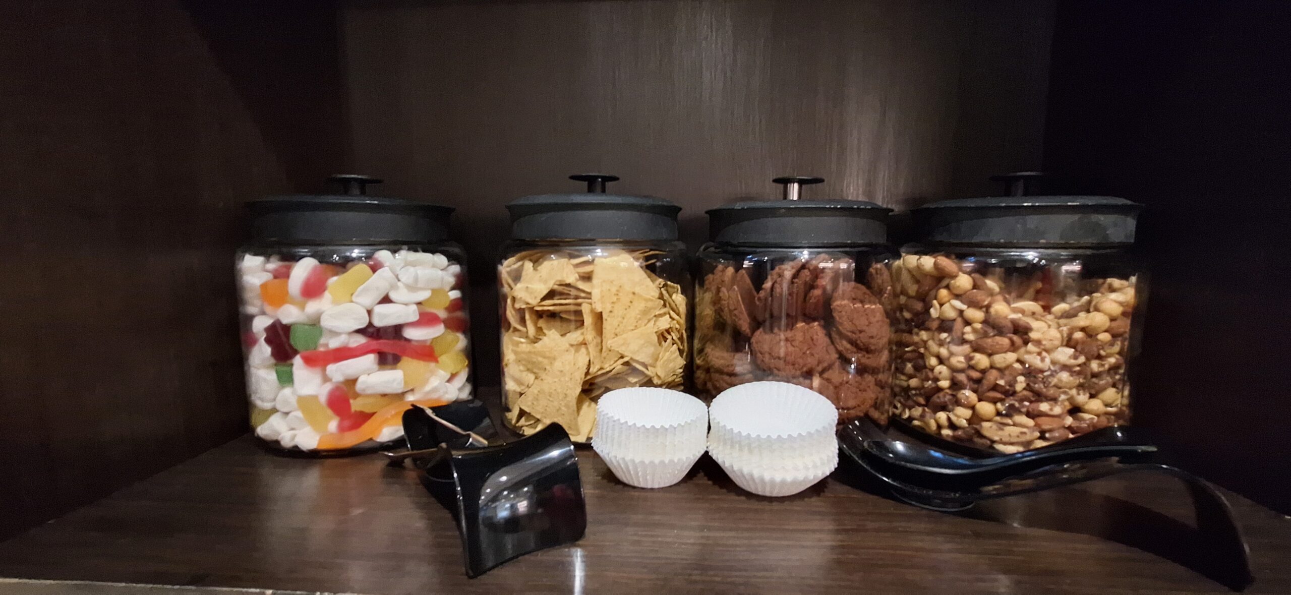 a group of jars of food and cookies