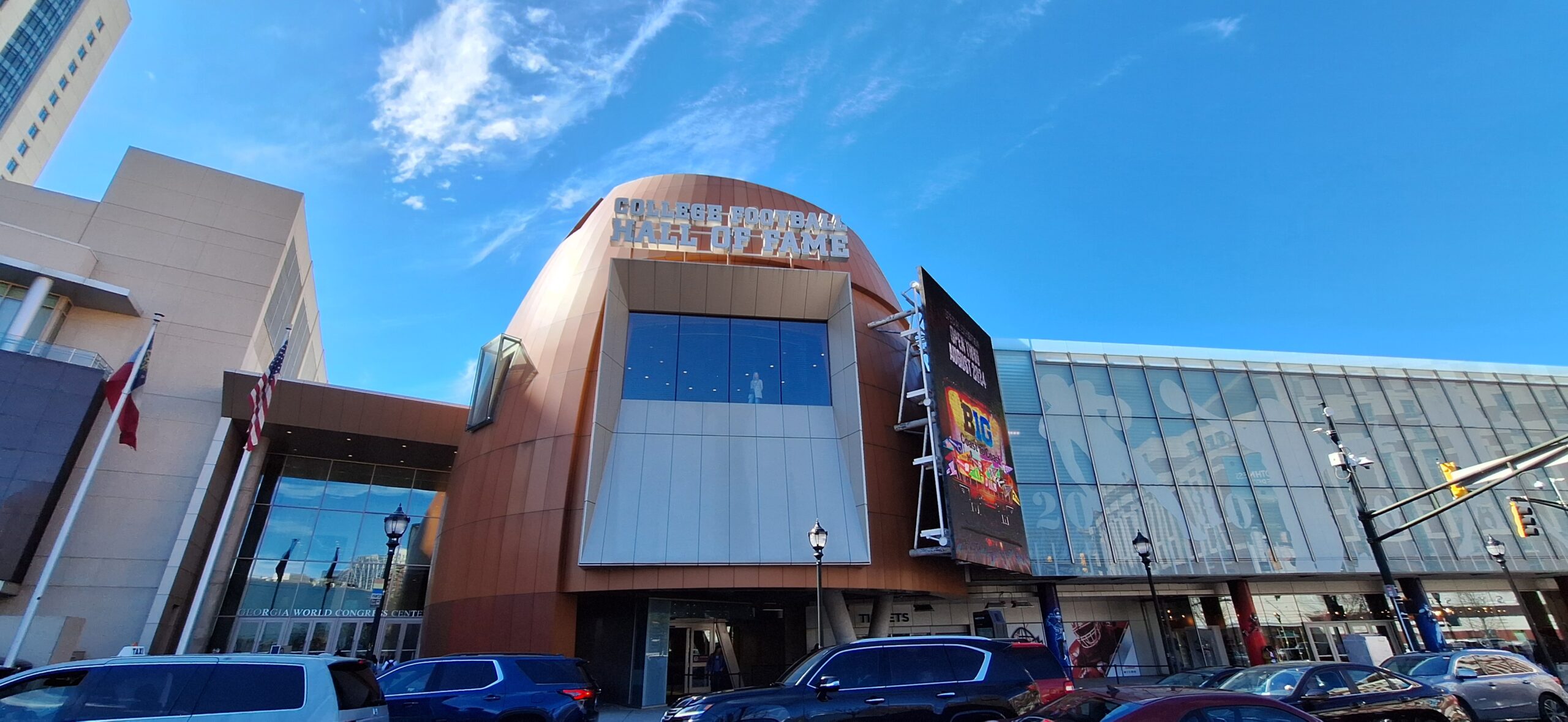 a building with a sign on the front