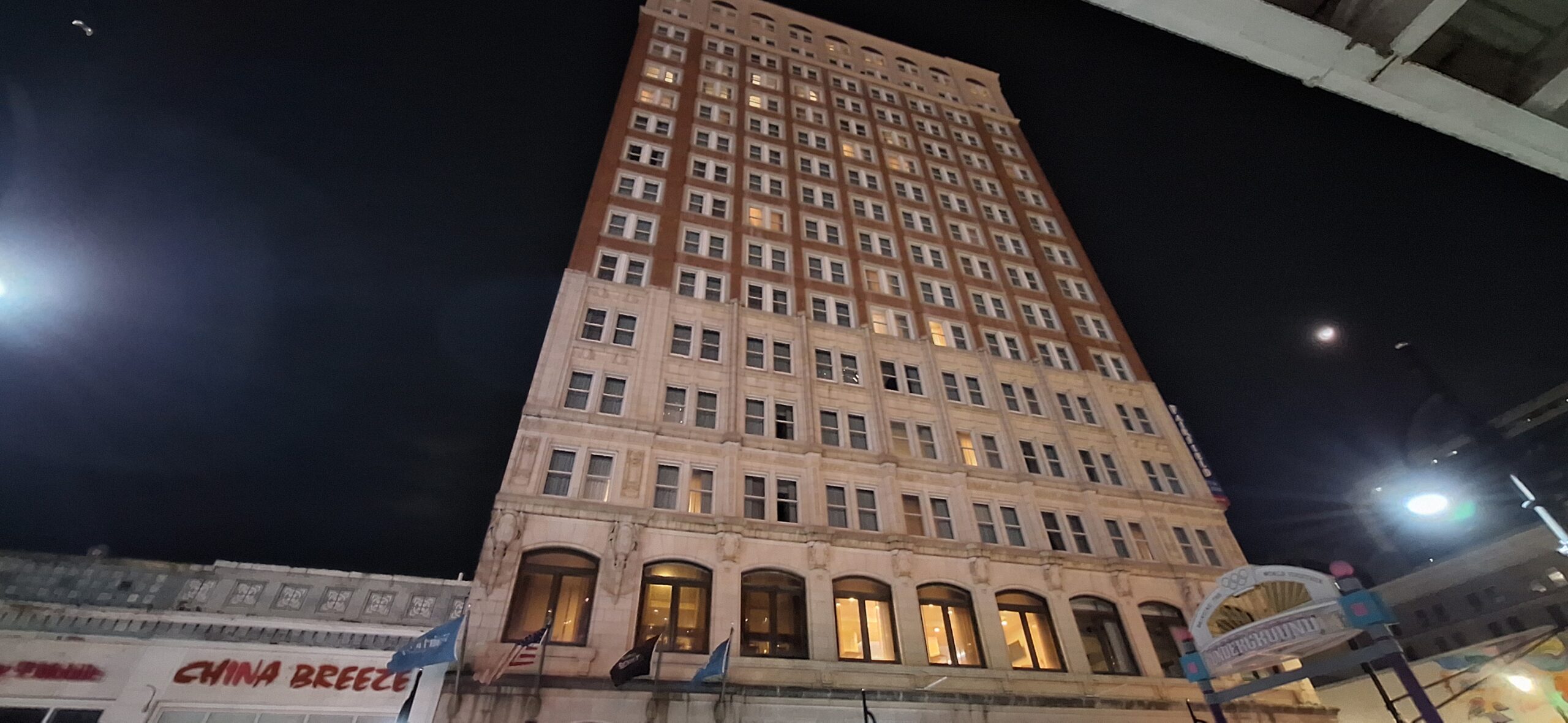 a tall building with many windows