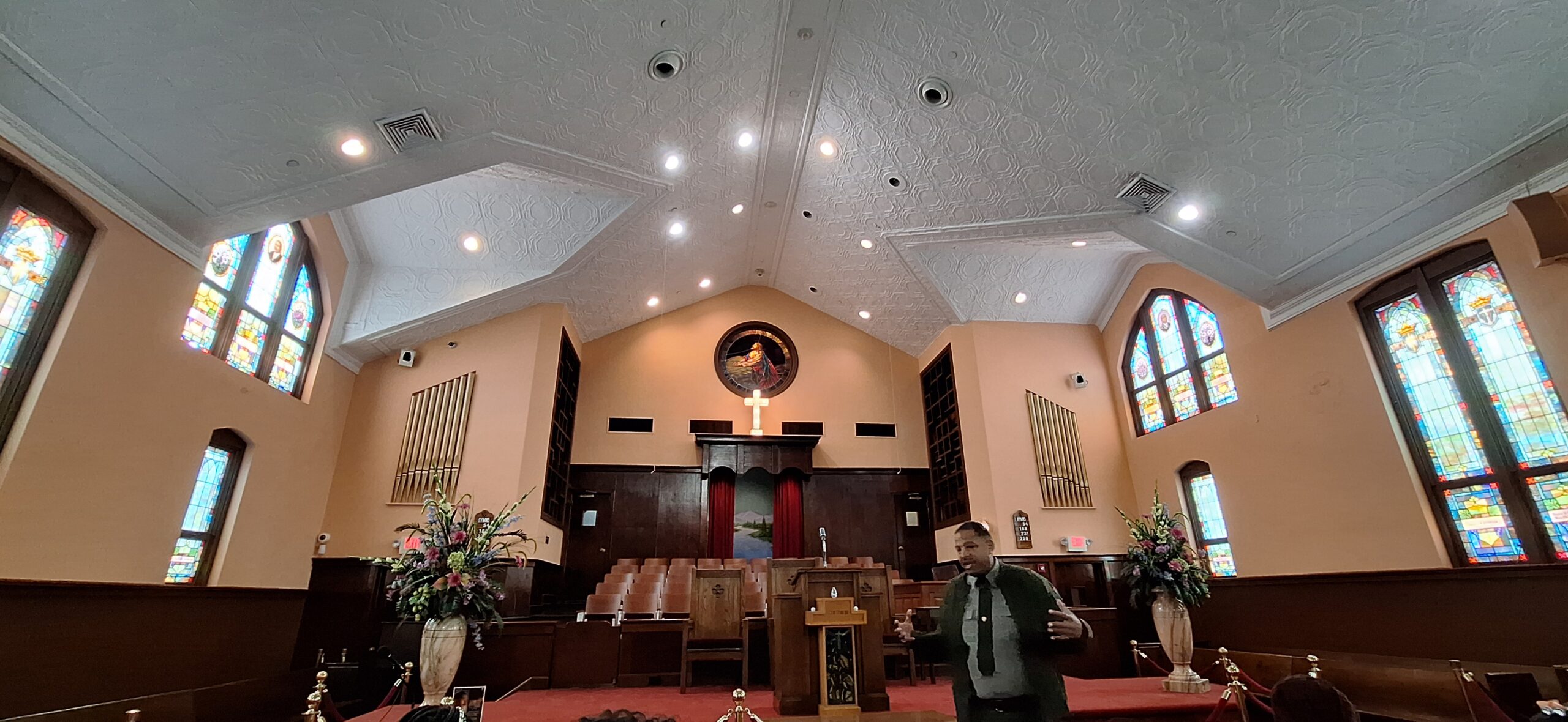 a man standing in a church