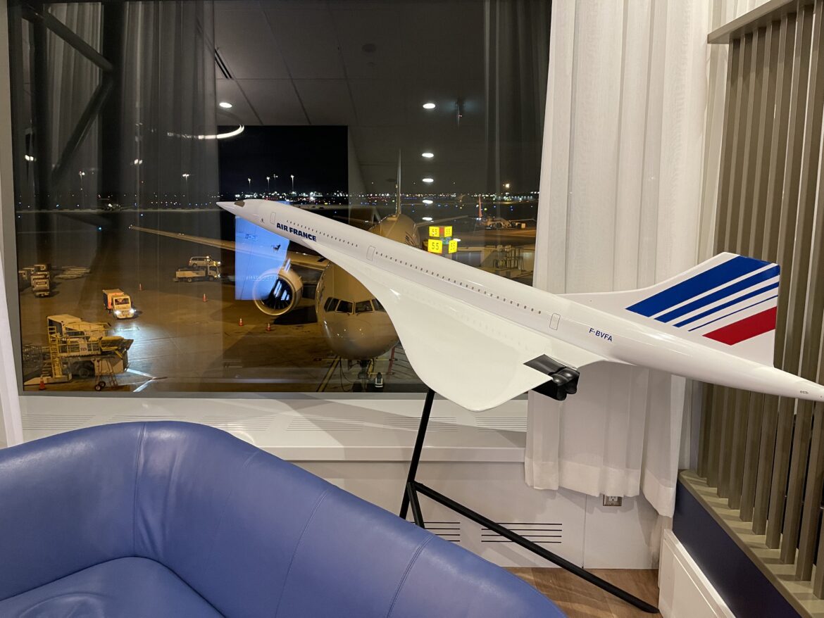 a model airplane in a room