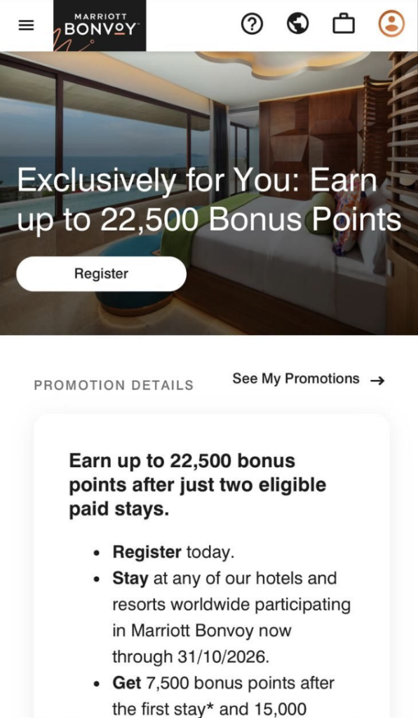 Marriott Bonvoy promo