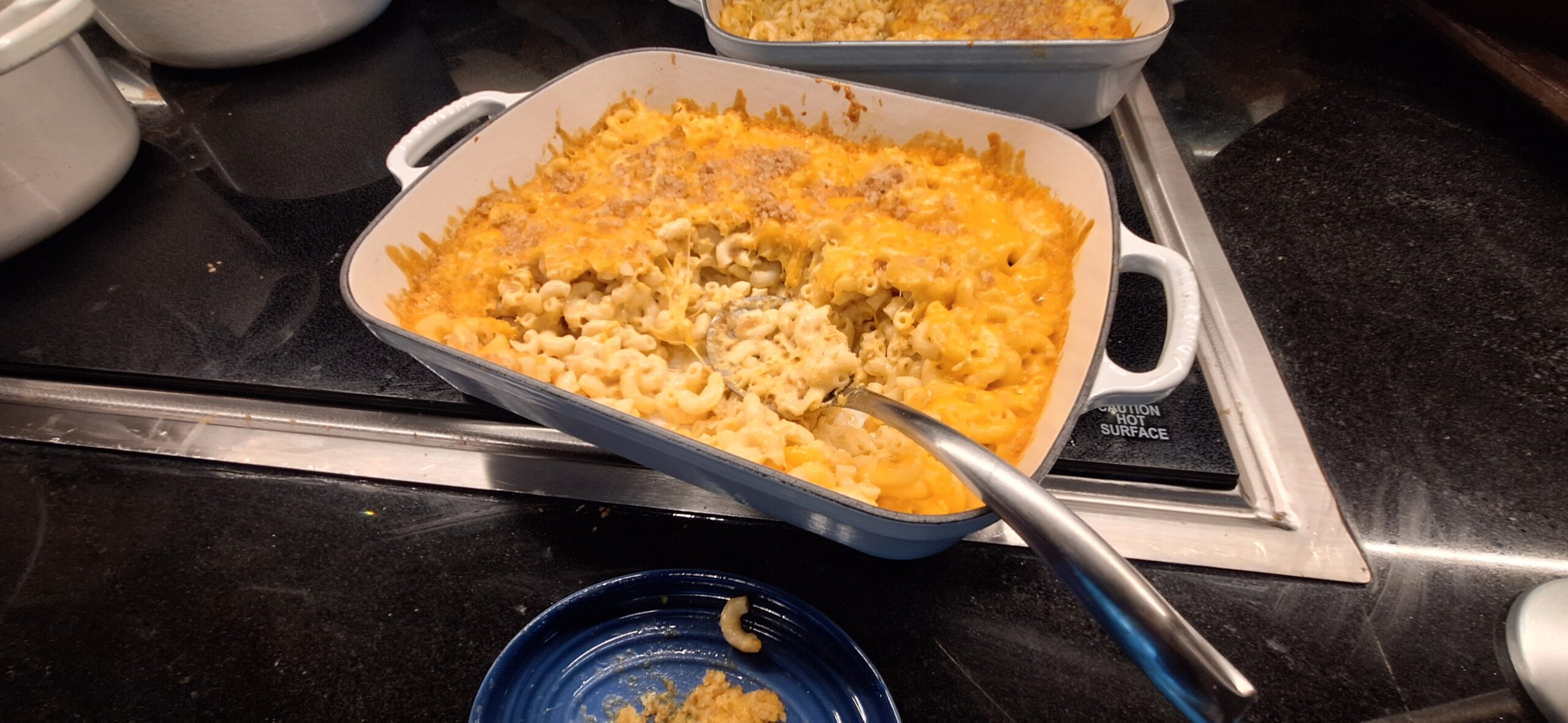 a trays of macaroni and cheese