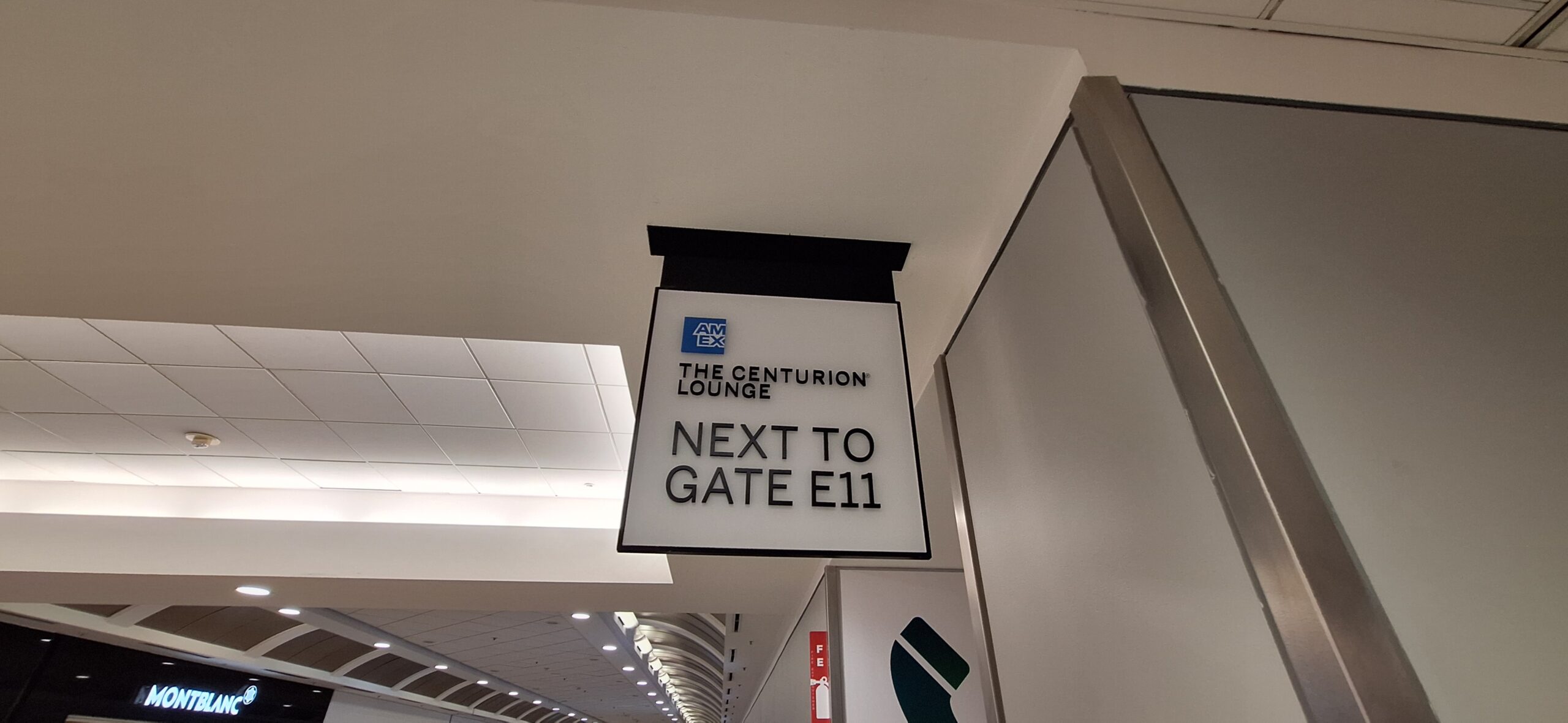 a sign from the ceiling