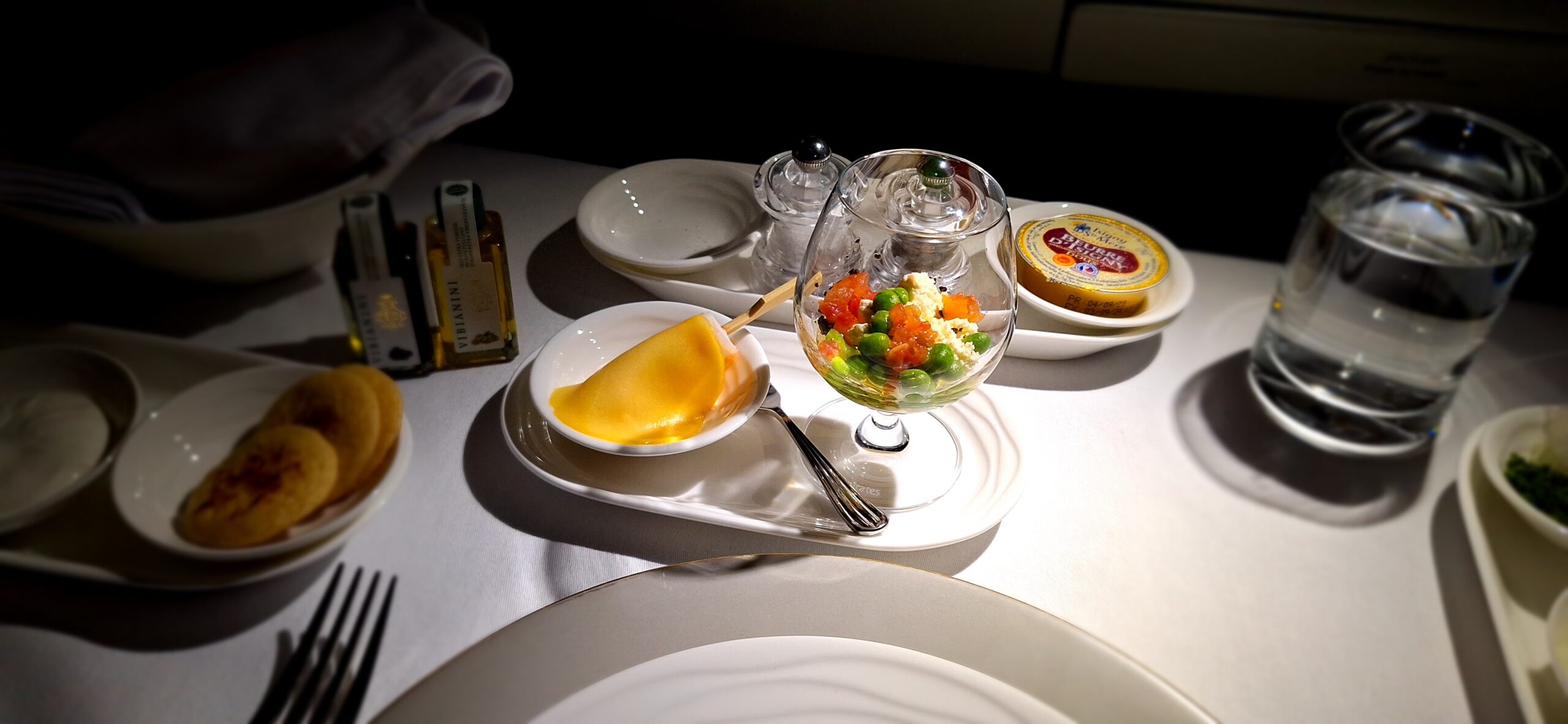 a tray with food on it