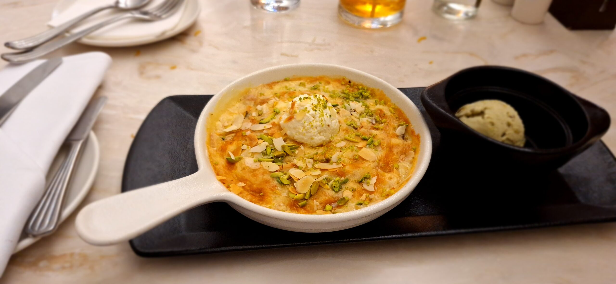 a bowl of food on a tray