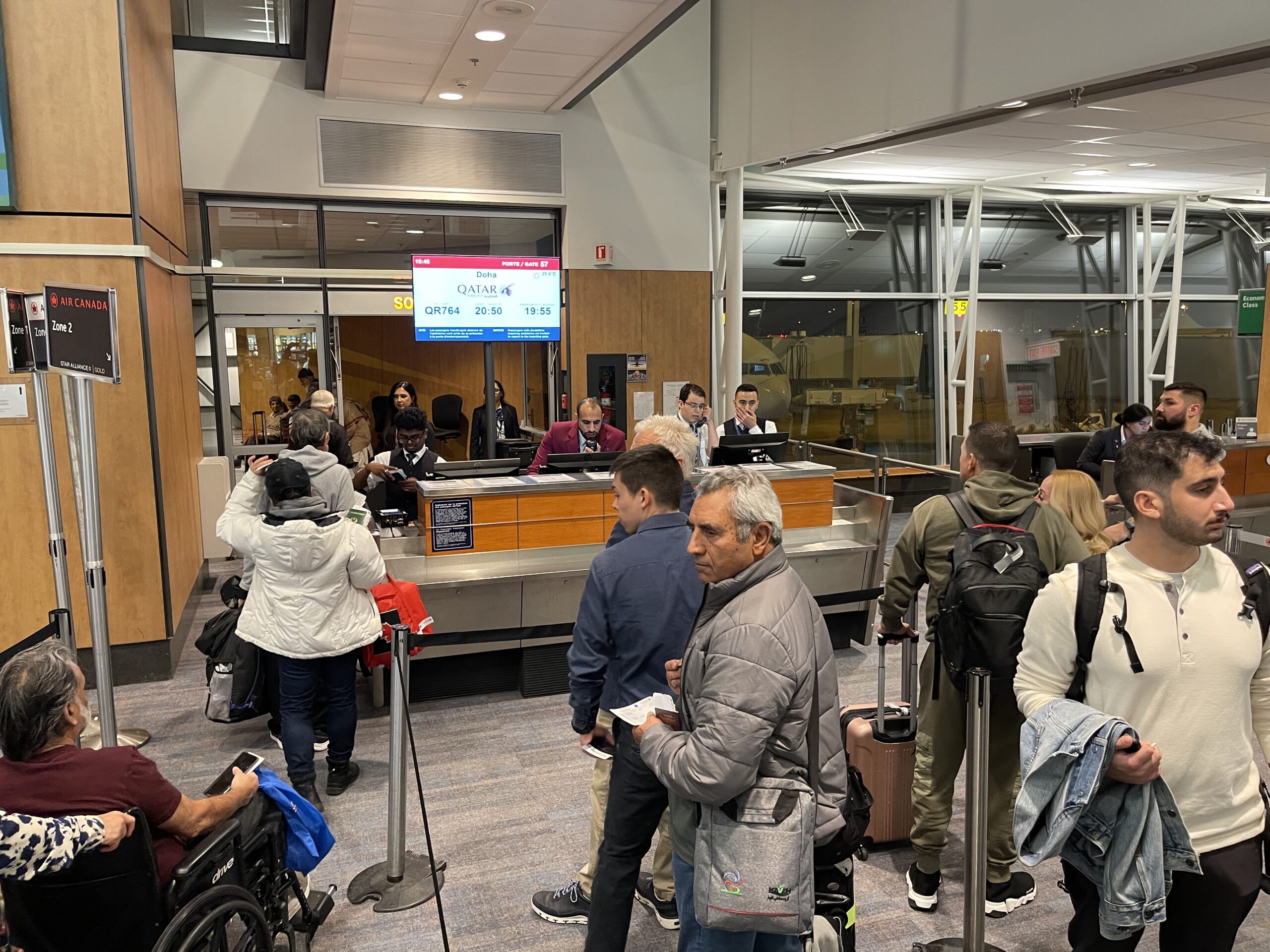 a group of people in a terminal