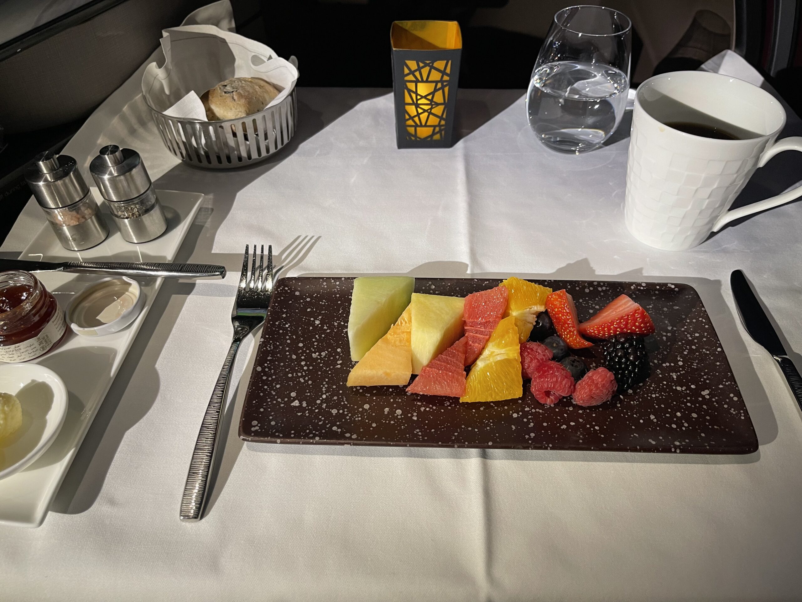 a plate of fruit on a table