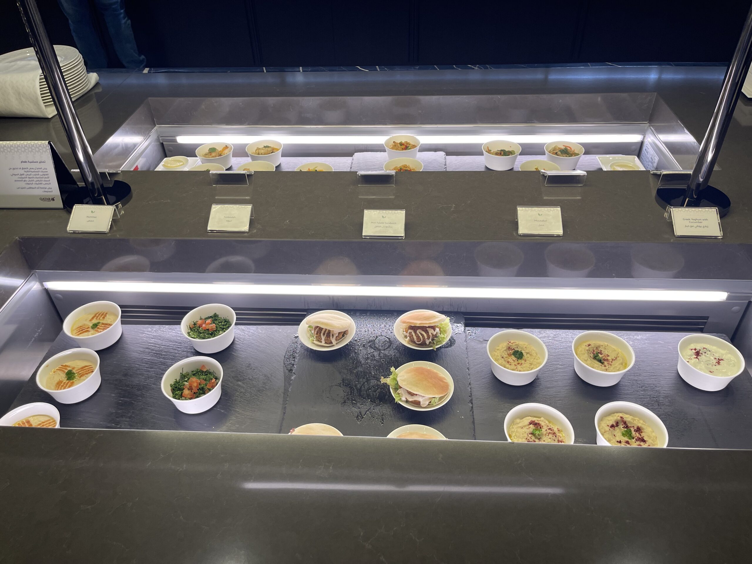 food in bowls on a counter