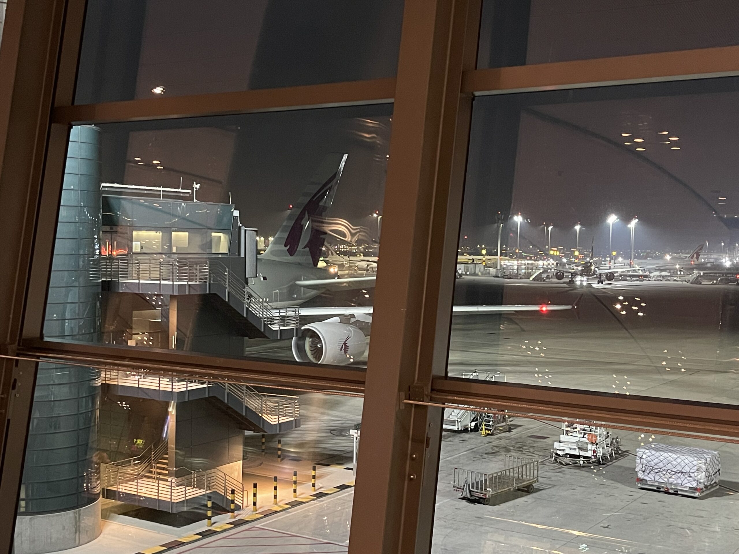 a view of an airport from a window