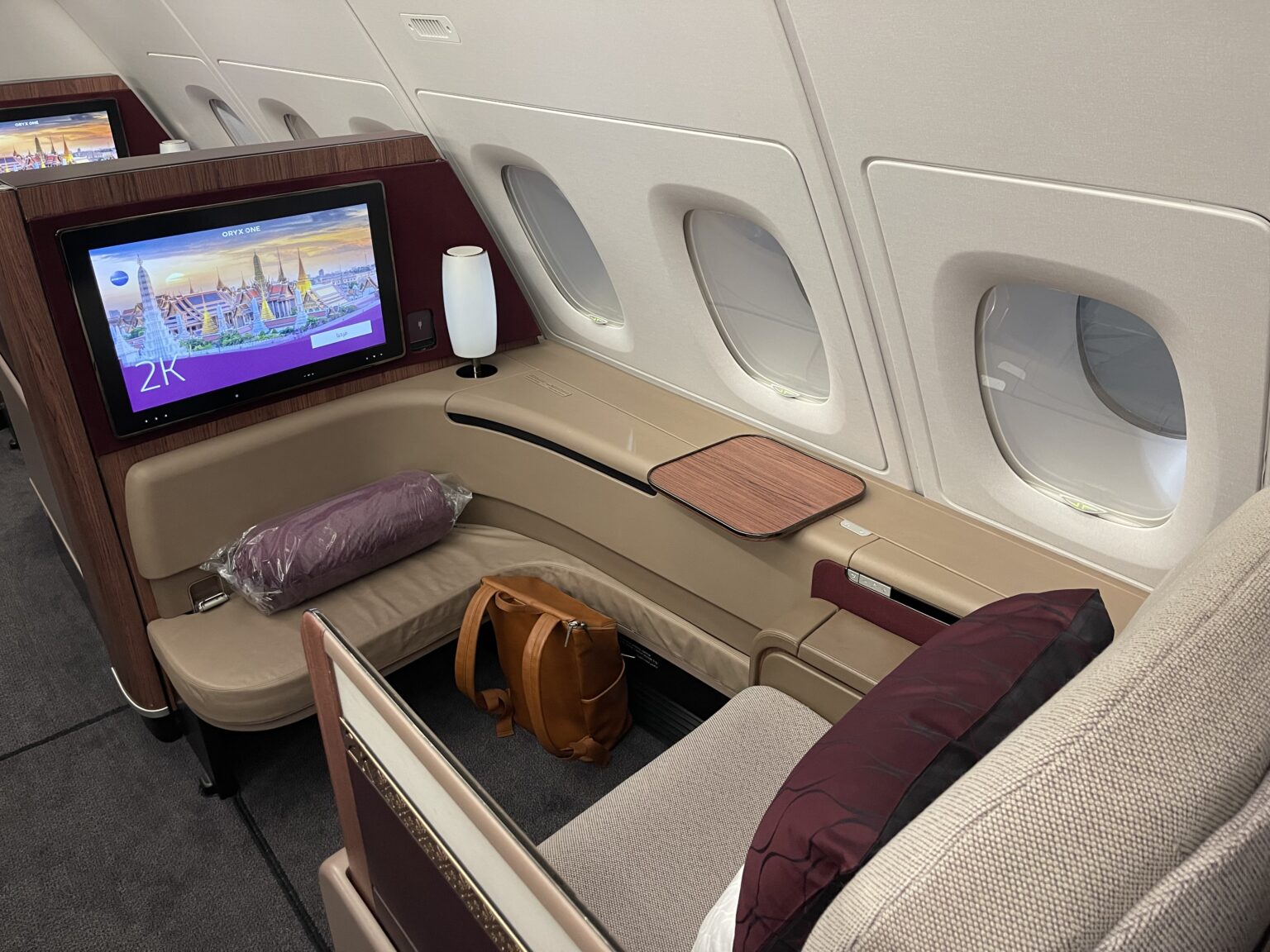 First Class Bling Review - Qatar Airways A380 First Class from Doha to Bangkok - Points ...