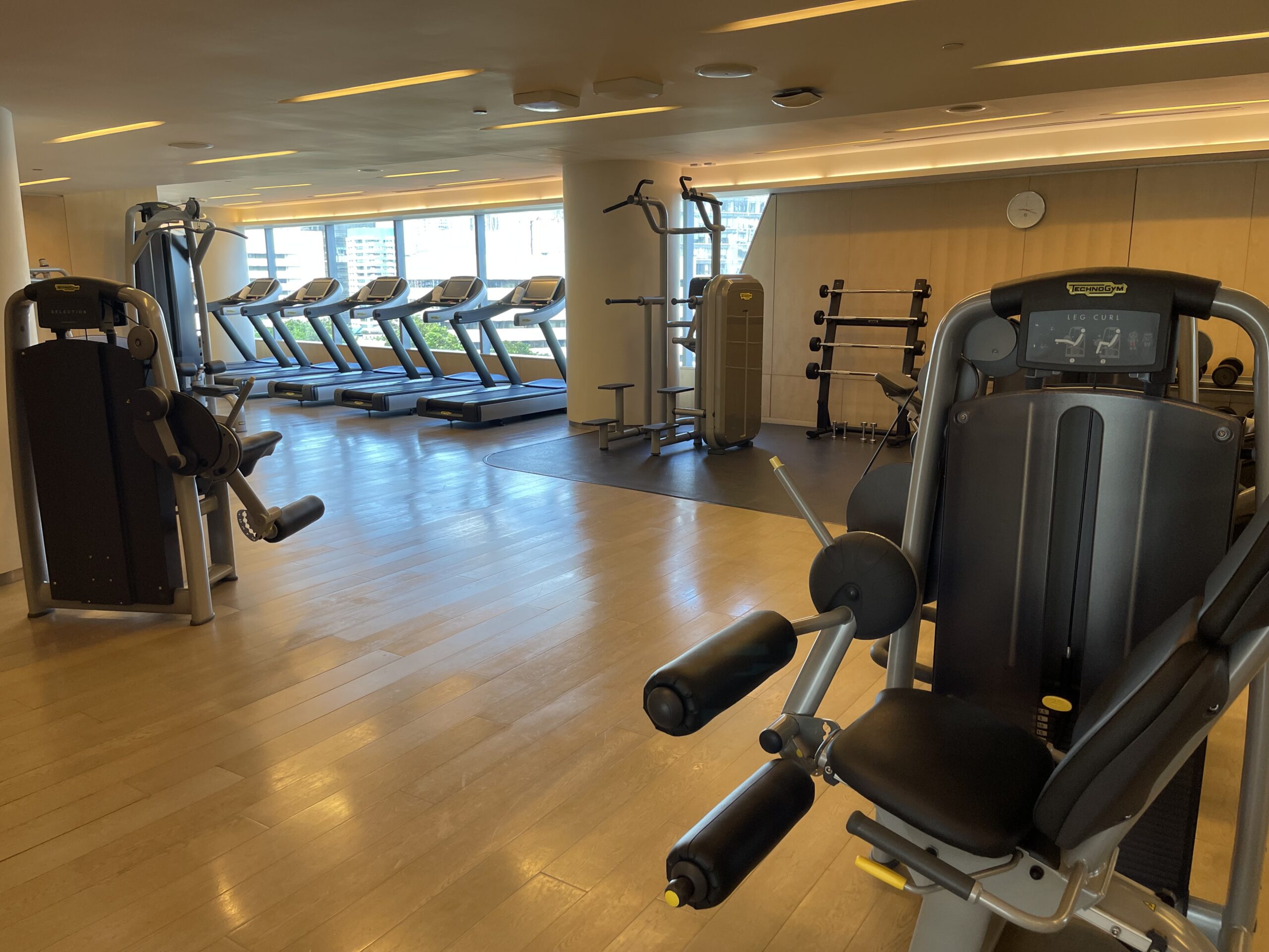 a gym with exercise equipment