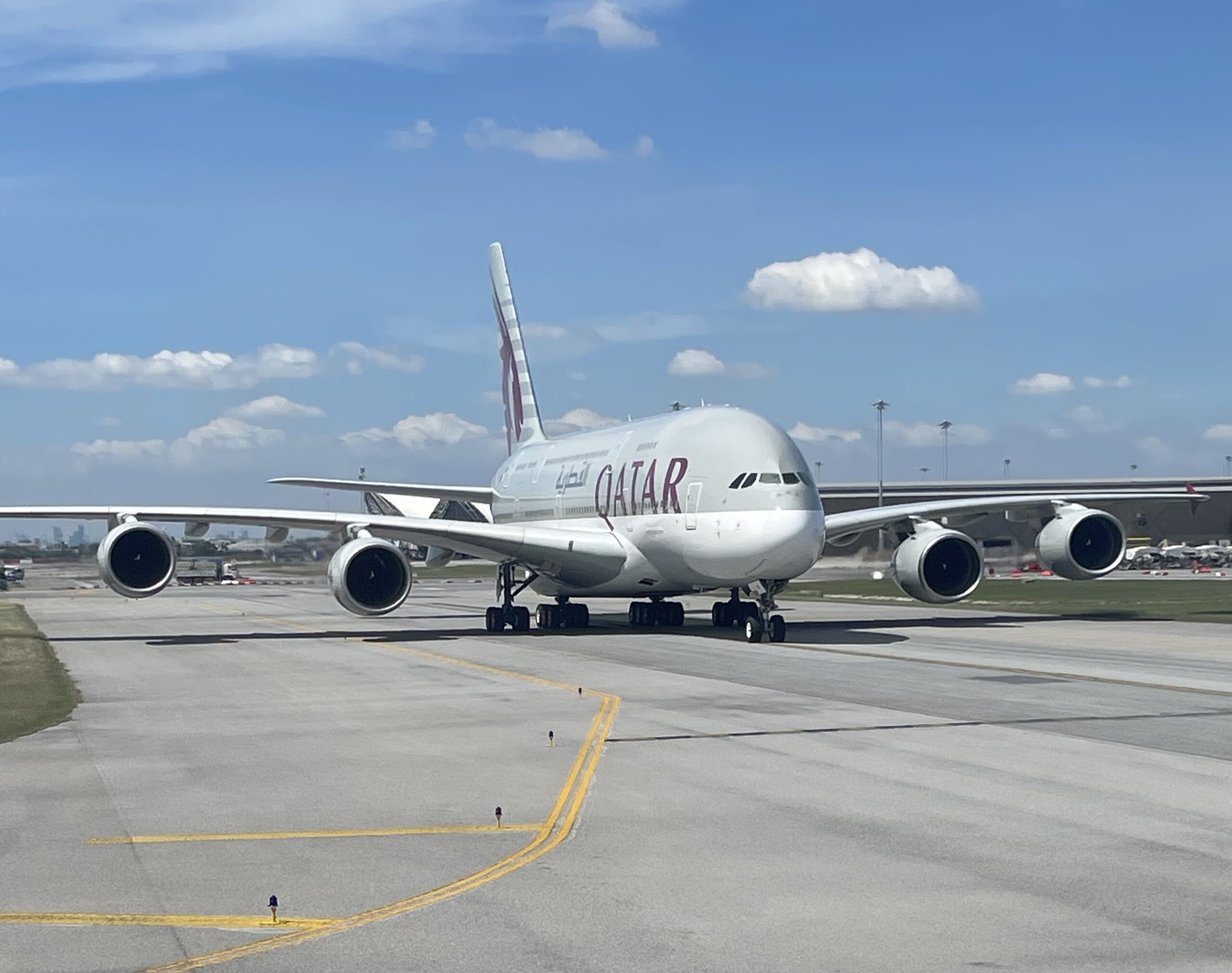 a large airplane on a runway