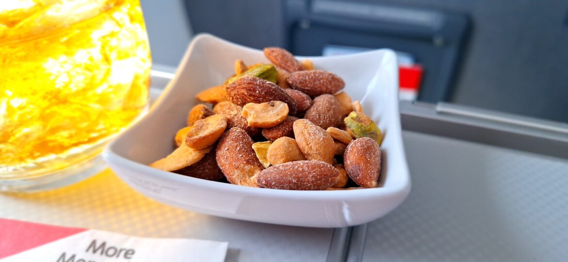 a bowl of nuts on a table