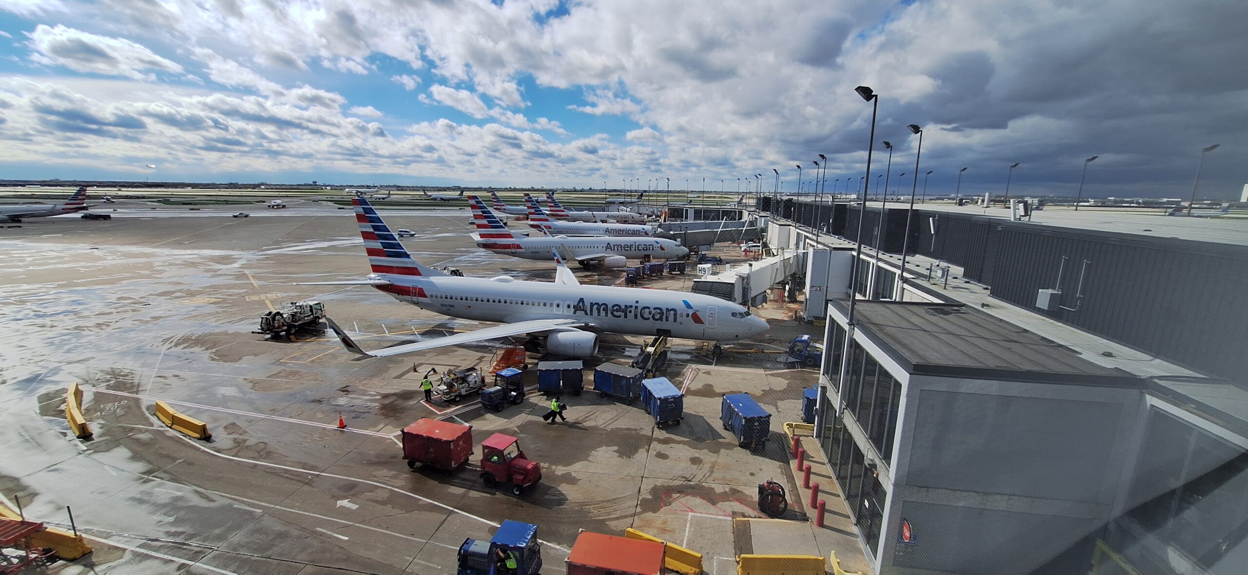 airplanes parked at an airport