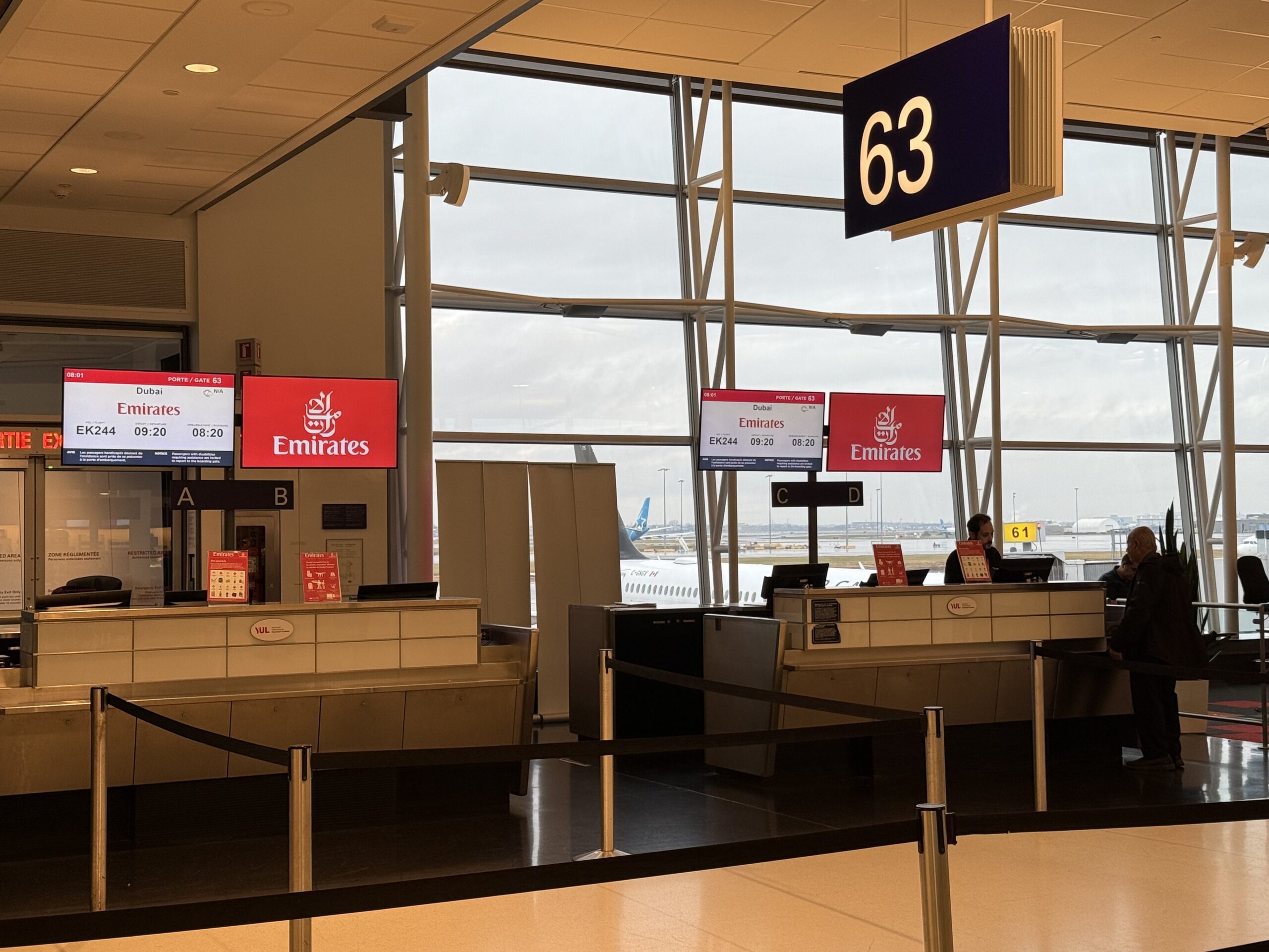 a counter in a airport