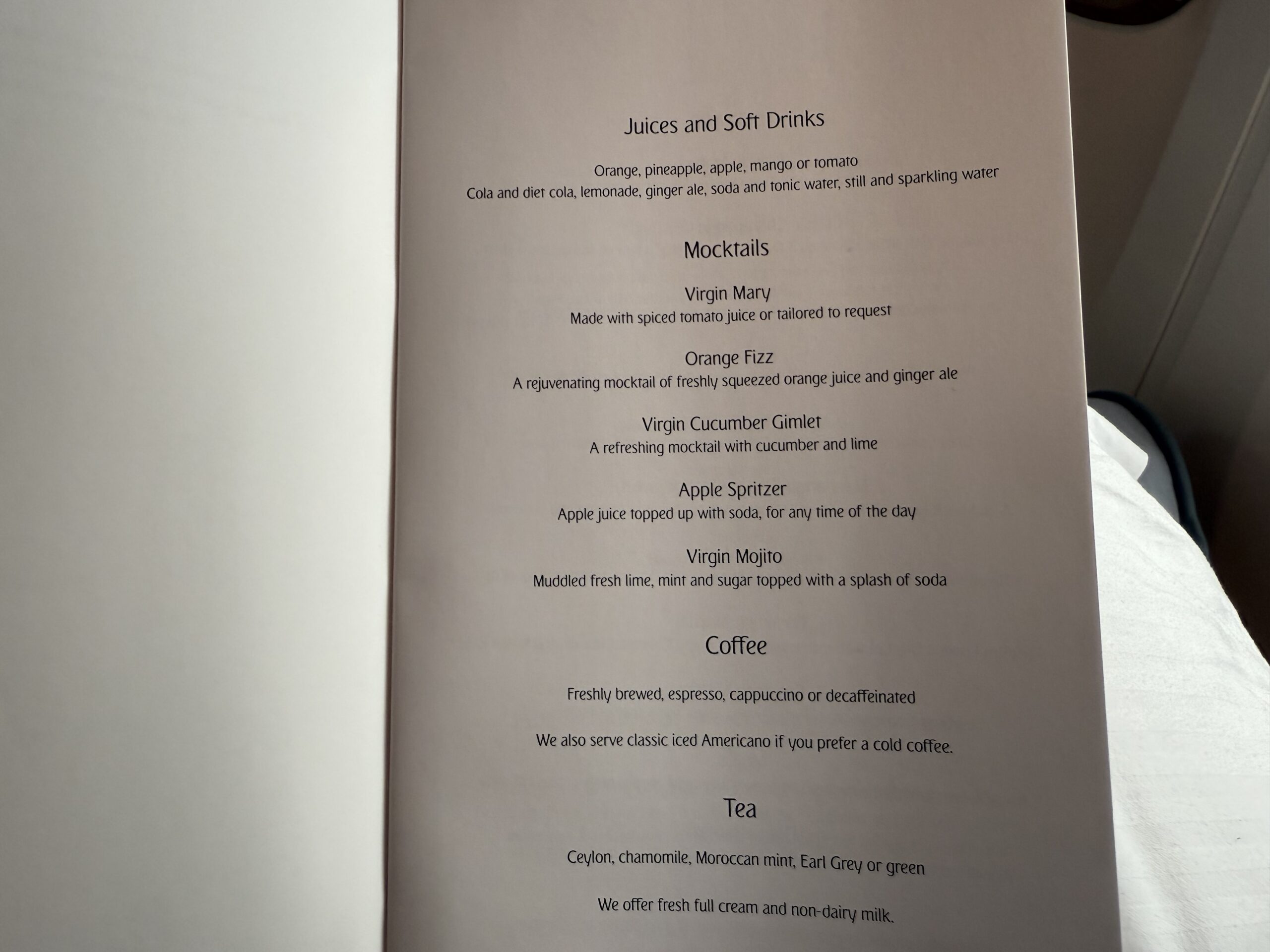 a menu of a restaurant