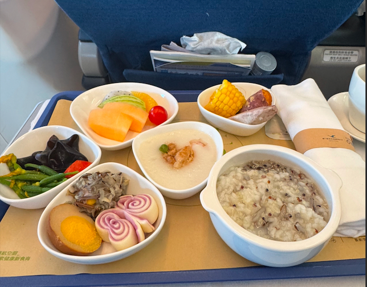 a tray with food on it