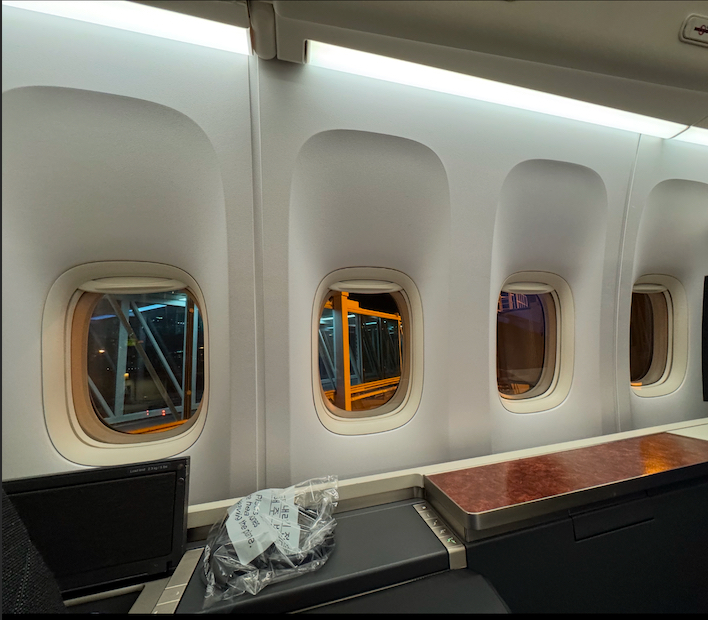 a row of windows in an airplane